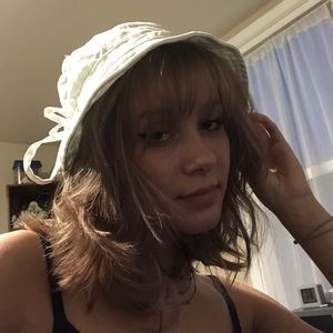 small white bucket hat